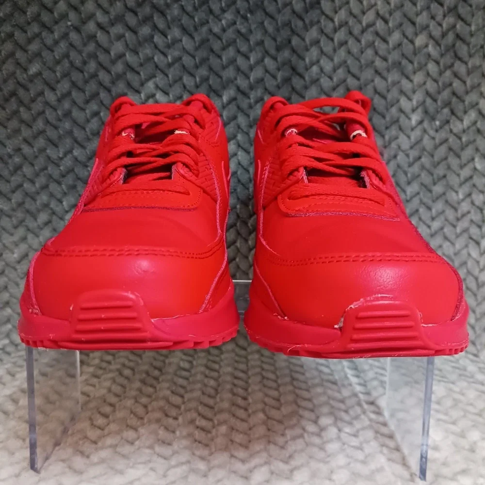 Nike Air Max 90 Leather GS University Red Sneakers Shoes Size 6Y Women's 7.5